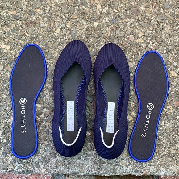 Rothys navy flats white halo retired sz 9.5 - Picture 7 of 16